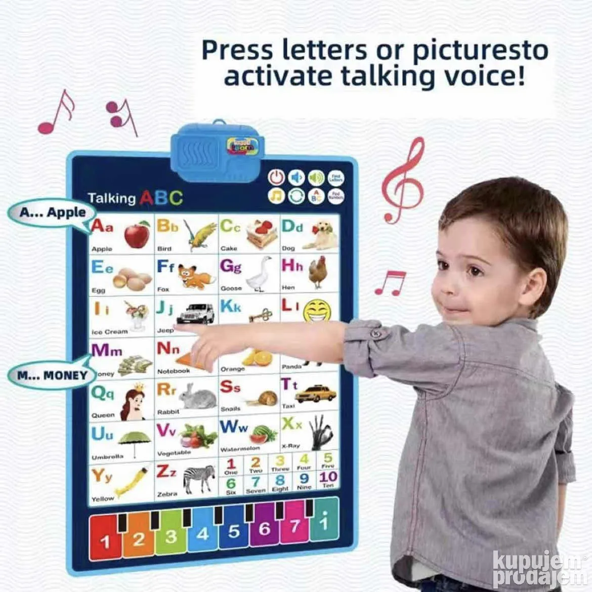 Muzička tabla Igračka za decu učenje engleskog – Muzička tabla Igračka za decu učenje engleskog - Image 2
