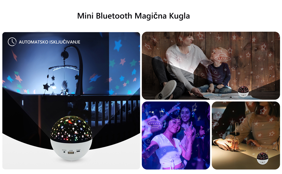 Mini magična Bluetooth kugla 3u1 zvezdano nebo projektor - Image 10