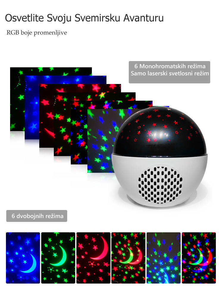 Mini magična Bluetooth kugla 3u1 zvezdano nebo projektor - Image 16