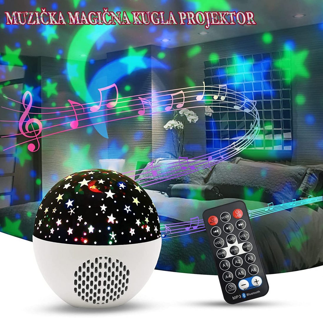 Mini magična Bluetooth kugla 3u1 zvezdano nebo projektor - Image 7