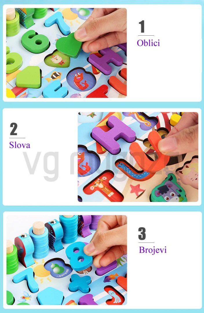 Edukativne Igračke Za Decu – Drveni Montessori Setovi Raznih Oblika i Modela - Image 5
