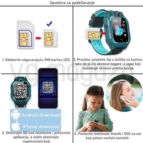 SATIĆ SMARTIĆ Dečiji Pametni Sat Z6 Vodootporan, GPS Lokator - Image 7