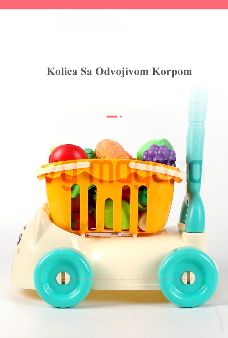 SET Za Igru Guralica i ODVOJIVA Korpa Sa Voćem i Povrćem - Image 4
