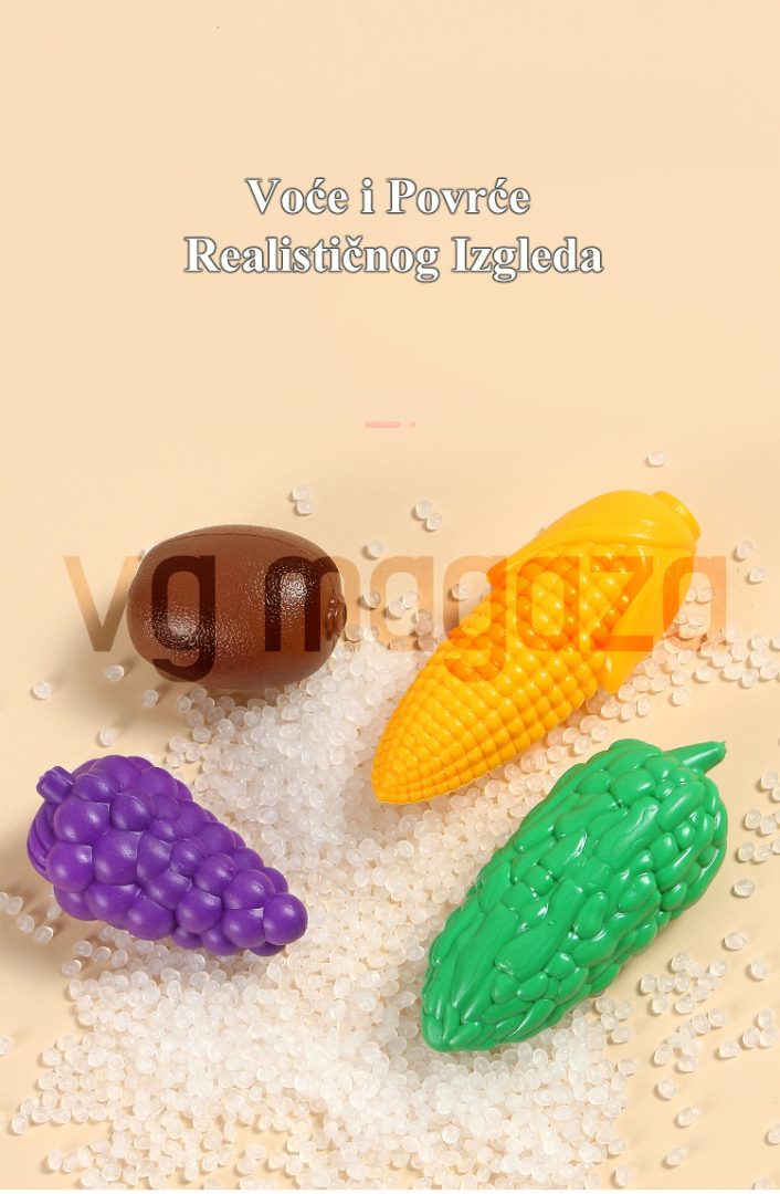 SET Za Igru Guralica i ODVOJIVA Korpa Sa Voćem i Povrćem - Image 6