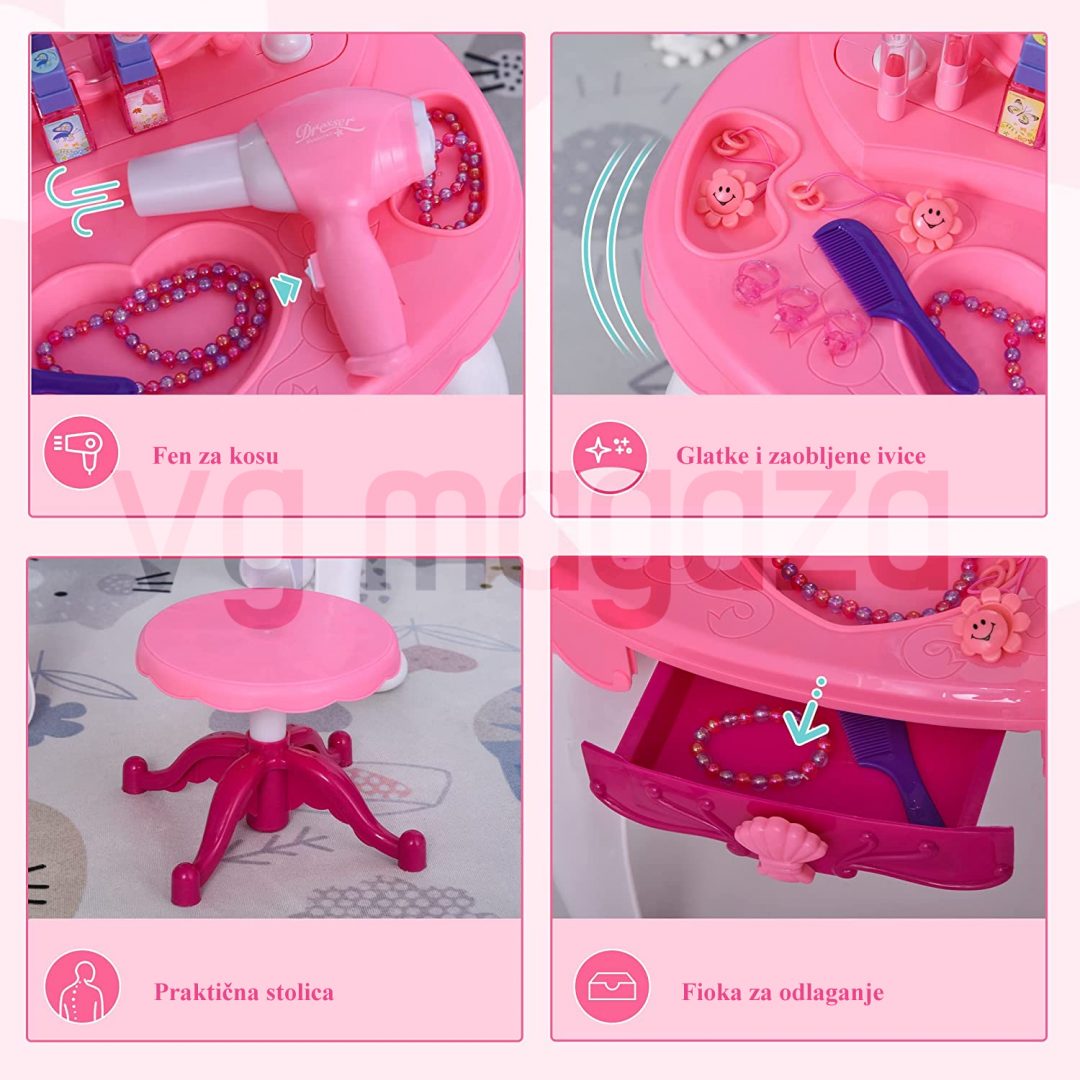 Set Za ULEPŠAVANJE Malih Princeza Sa Glamuroznim MAGIČNIM Ogledalom - Image 4