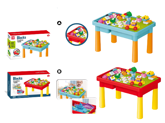 Kreativni sto za decu sa kockicama od 56 delova - Image 2